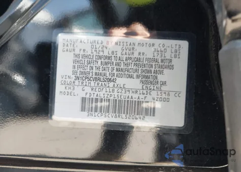 2024 Nissan Kicks Sv Xtronic Cvt из США, поврежденный, VIN 3N1CP5CV8RL520642